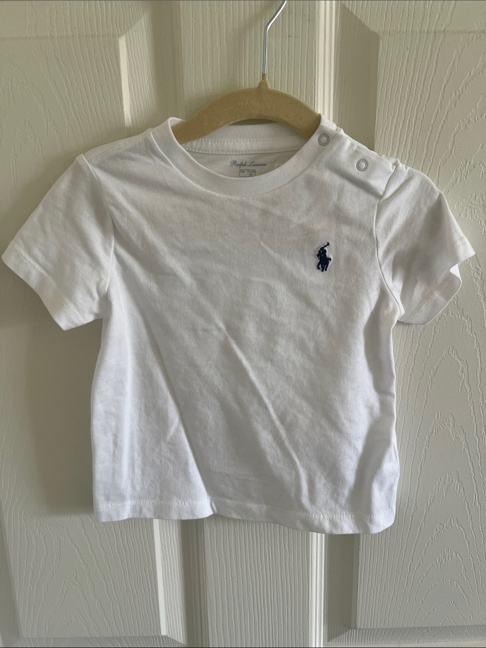 Ralph Lauren White Short-Sleeve Polo Logo Tee with Navy Pony